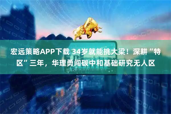 宏远策略APP下载 34岁就能挑大梁！深耕“特区”三年，华理勇闯碳中和基础研究无人区